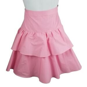 NWT J Crew Skirt Womens Size 00 Pink Tiered Ruffle Coquette Kawaii Y2K Preppy